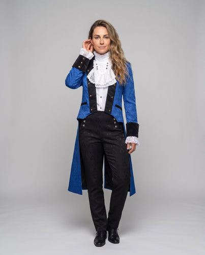 Damen elegante Stoffhose mit dekorativen Knopfdetails – Avélisse