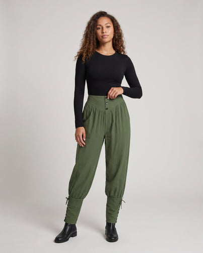 Damen Elegante und luftige Hose mit verstellbarem Bund – Avélisse