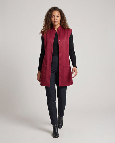 Damen elegante Weste mit Knopfdetails und praktischen Taschen – Avérine