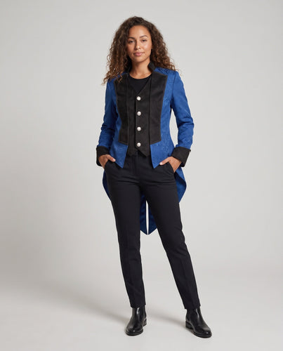 Damen elegante Frack mit zarten Verzierungen und asymmetrischem Schnitt Echo Archiv