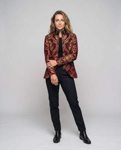 Damen eleganter Jacquard-Frack mit aufwendigen Verzierungen Echo Archiv