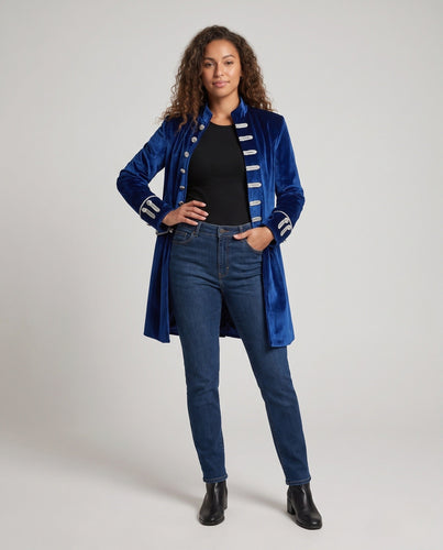 Damen eleganter Samtfrack mit kunstvollen Knöpfen – Valéne