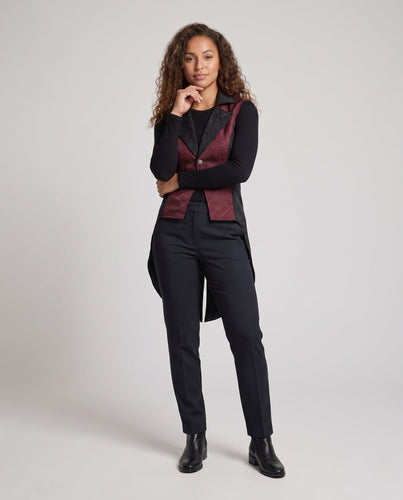 Damen elegante, taillierte Frack mit Floral Muster und asymmetrischem Saum Echo Archiv
