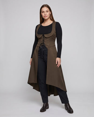 Damen elegantes Midikleid mit raffiniertem Schnürdetail und fließendem Schnitt – Élara