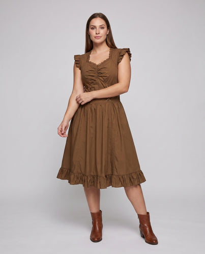 Damen Elegantes Vintage-Kleid mit Rüschen und Schnürung – Élara