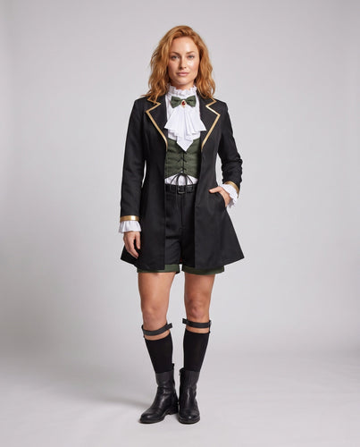 Damen historisches Kostüm mit elegantem Frack und Accessoires – Avérine