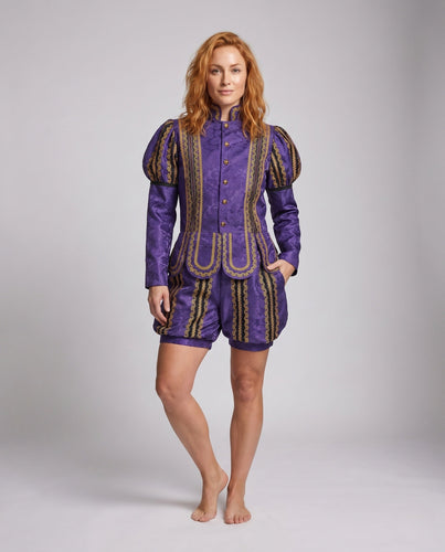 Damen historisches Kostüm-Set mit kunstvoller Jacke und Shorts – Avérine