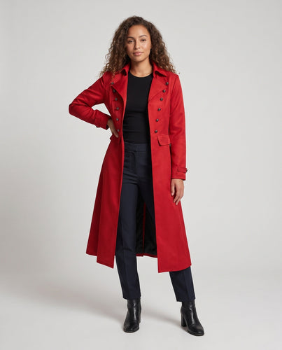 Damen langer Mantel mit kunstvollen Knöpfen und eleganter Silhouette Echo Archiv