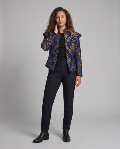 Damen Luxuriöse Jacquard-Jacke mit kunstvollen Stickereien Echo Archiv