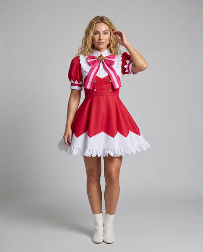 Damen schickes Cosplay-Kleid mit eleganten Rüschen und auffälligen Details – Élara