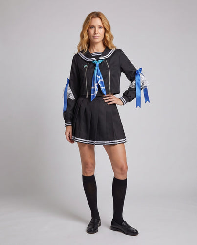 Damen Schuluniform Kostüm-Set mit Bluse, Rock und Halstuch Echo Archiv