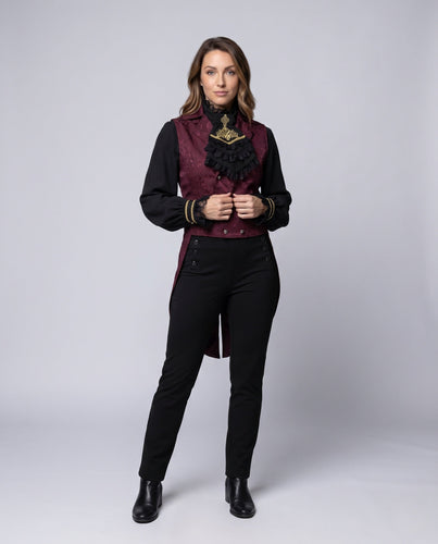 Damen stilvolle, elegante Weste mit luxuriösen Verzierungen und asymmetrischem Schnitt – Avérine