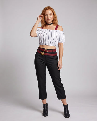 Damen Stylish Crop-Top und Palazzo-Hosen Set Echo Archiv