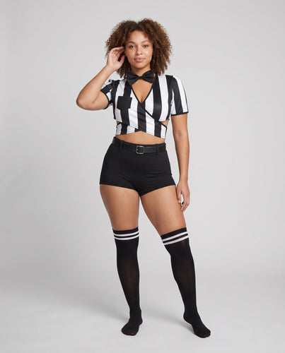 Damen Verspielt sportliches Kostümset mit Oberteil, Shorts und Accessoires Echo Archiv
