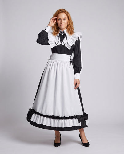 Damen viktorianisches Kostüm mit Rüschendetails und elegantem Schnürdesign Echo Archiv