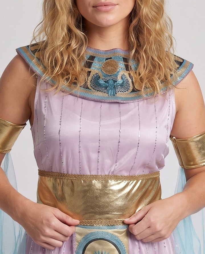 Damen ägyptisches Königinnenkostüm mit glamourösem Kopfschmuck und Tülldetails Echo Archiv