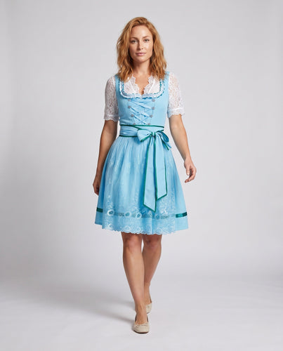 Damen Dirndl mit floraler Spitzenborte – Élara
