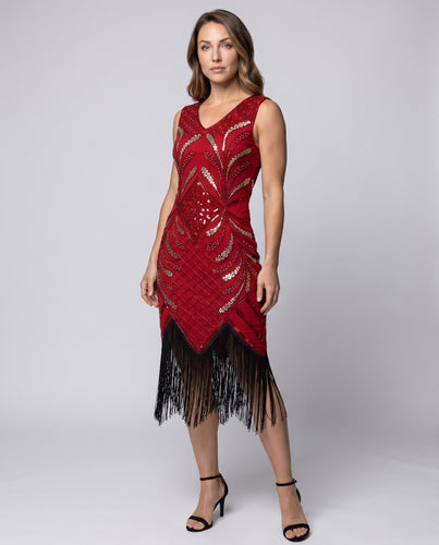 Frauen Elegante Fransen Cocktailkleid Echo Archiv