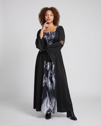 Damen elegantes Kapuzenkleid mit schimmernden Details Echo Archiv