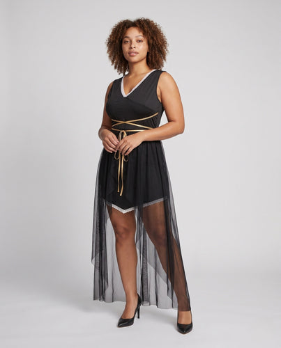 Damen elegantes Kostümkleid mit transparenten Akzenten Echo Archiv