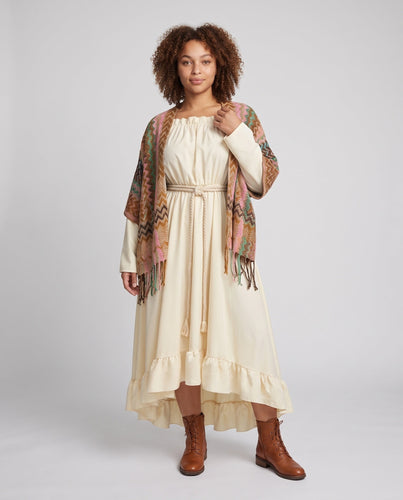 Damen Elegantes Maxikleid mit schulterfreiem Design und voluminösen Ärmeln – Valéora
