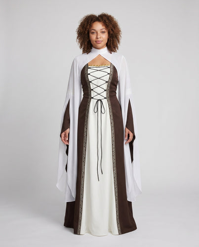 Damen elegantes mittelalterliches Kleid mit schimmernden Akzenten – Élara