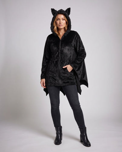 Damen Fledermaus Kostüm mit Kapuze und eleganten Flügeln Echo Archiv