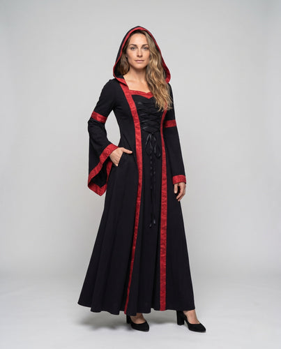 Damen historisches Kostümkleid mit elegantem Schnürdesign und voluminösen Ärmeln – Élara