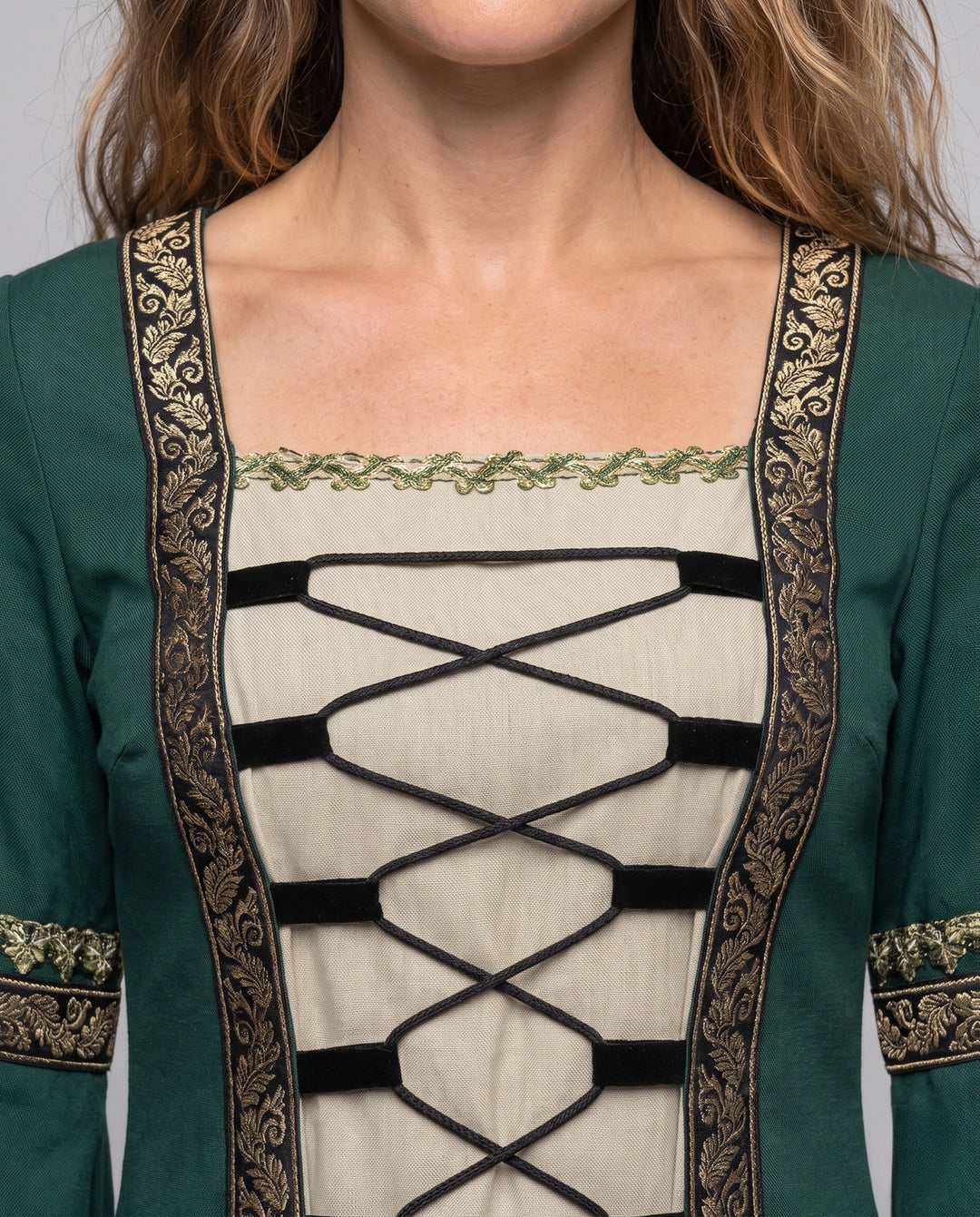 Damen historisches Märchenkleid mit elegantem Schnürdesign – Élara