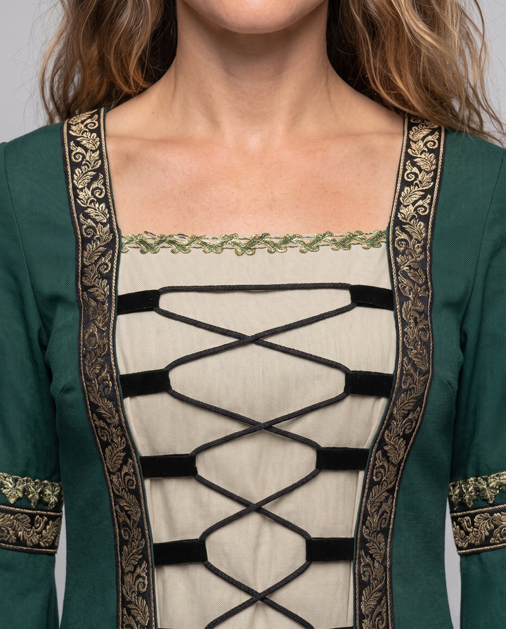 Damen historisches Märchenkleid mit elegantem Schnürdesign – Élara