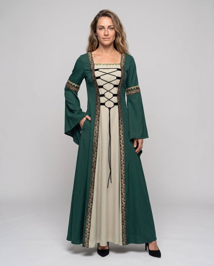 Damen historisches Märchenkleid mit elegantem Schnürdesign – Élara
