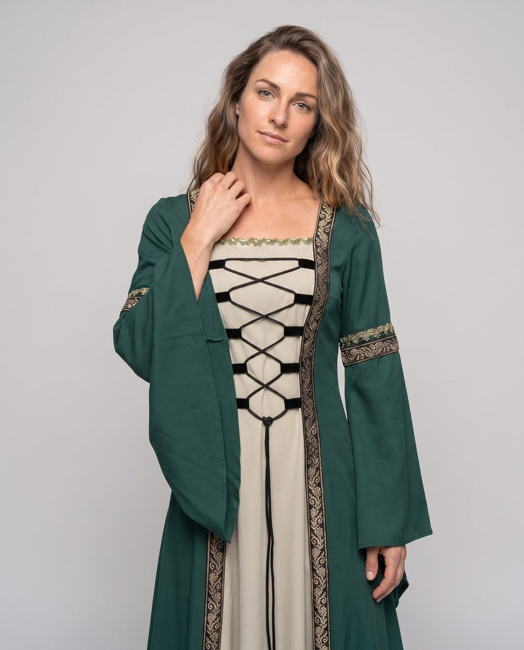 Damen historisches Märchenkleid mit elegantem Schnürdesign – Élara