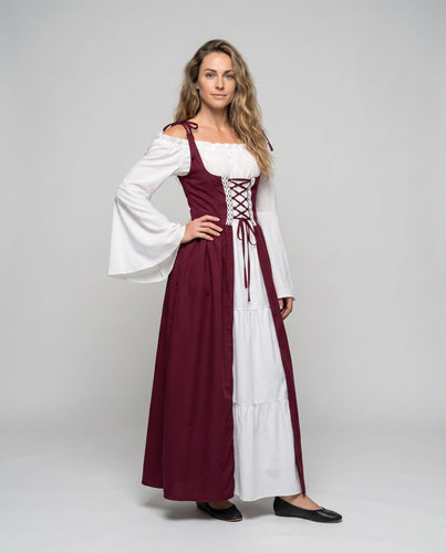 Damen Historisches Mittelalterkleid mit bezauberndem Schnitt und elegantem Gürtel – Valéora