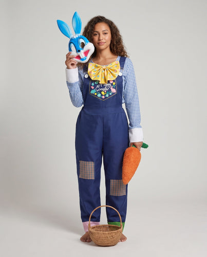 Damen lustiges Häschen-Kostüm mit overall und Maske Echo Archiv