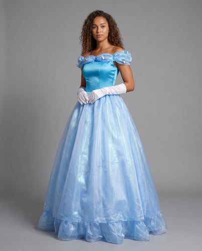 Damen märchenhaftes Ballkleid mit schimmerndem Tüll und eleganten Puffärmeln Echo Archiv