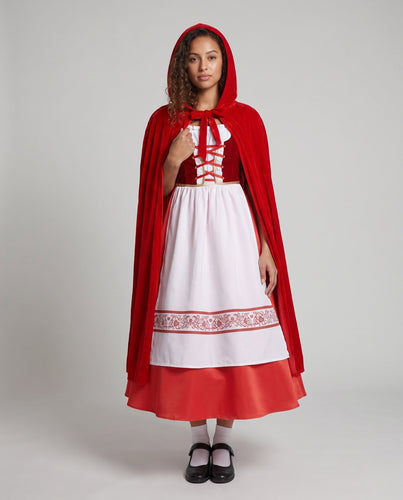 Damen Märchenhaftes Rotkäppchen-Kleid mit eleganter Kapuze Echo Archiv
