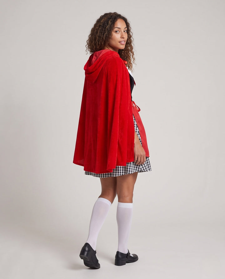 Damen Märchenhaftes Rotkäppchen-Kostüm mit eleganter Kapuze und fröhlichem Tüllrock Echo Archiv