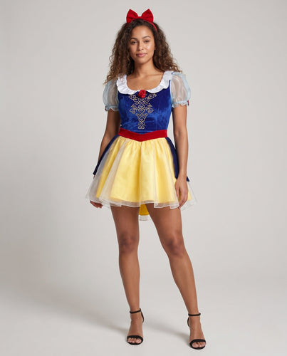 Damen Märchenprincess Kostüm mit Puffärmeln und Rüschendetails Echo Archiv