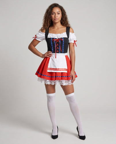Damen Oktoberfest Trachtenkleid mit fließendem Rock – Valéora