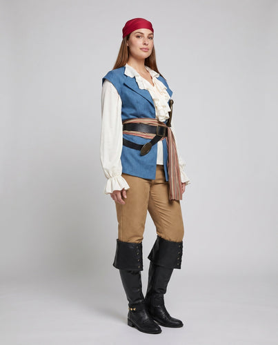 Damen Piratenkostüm mit raffinierten Details und stilvollen Accessoires Echo Archiv