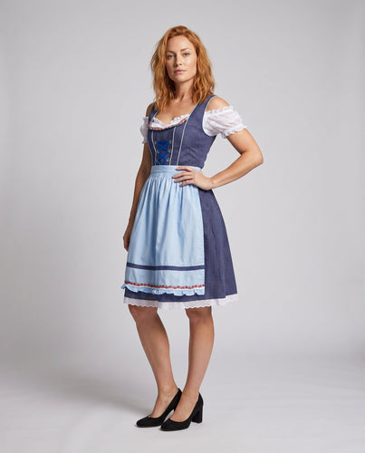 Damen Trachtenkleid mit eleganter Schürze und modernen Akzenten – Élara