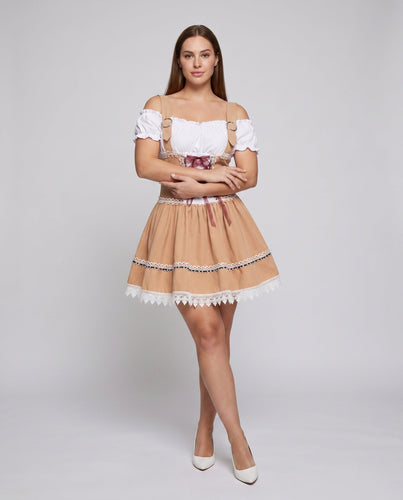 Damen Trachtenkleid mit floralen Verzierungen und modernen Akzenten – Élara