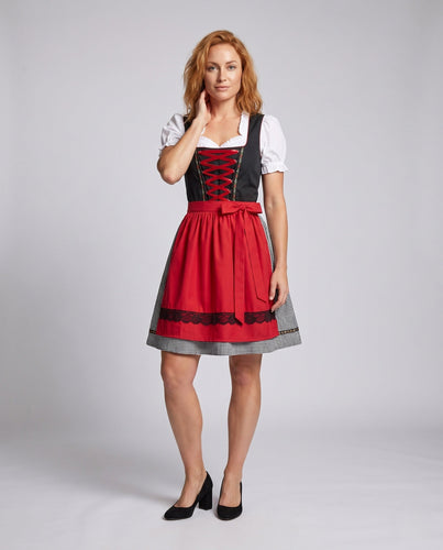 Damen Traditionelles Dirndl mit filigranen Rüschen und klassischer Schnürung – Élara