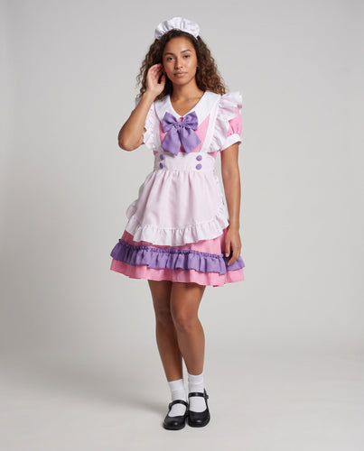 Damen verspieltes Dienstmädchenkleid mit Rüschen und Schleife Echo Archiv