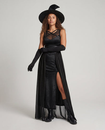 Damen Zauberhaftes Hexenkleid mit langer Schleppe Echo Archiv