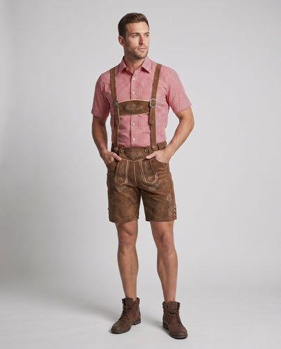 Herren Trachten-Latzhose aus weichem Wildleder – Marzano