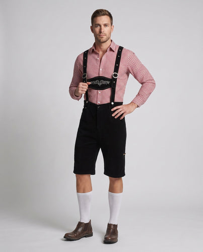 Herren Trachten-Latzhose mit aufwändiger Stickerei – Marzano