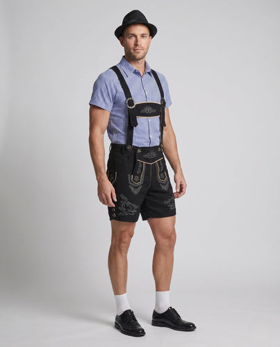 Herren Trachten-Latzhose mit eleganter Stickerei – Marzano