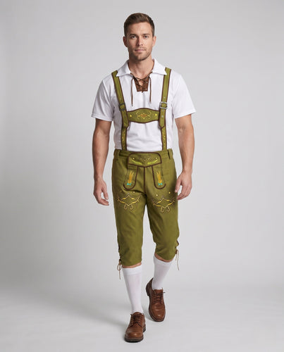 Herren Trachten-Latzhose mit traditionellen Verzierungen – Marzano