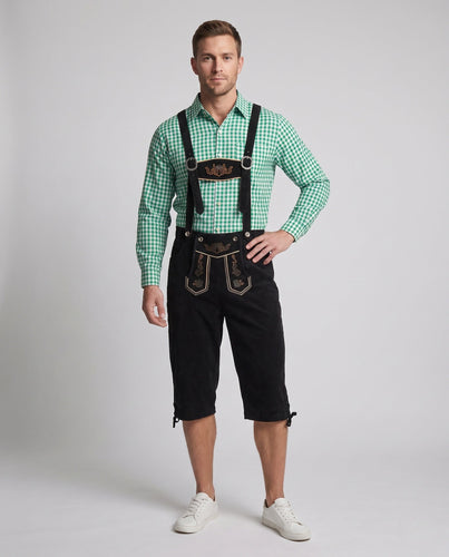 Herren Trachten-Latzhose mit traditioneller Stickerei – Marzano